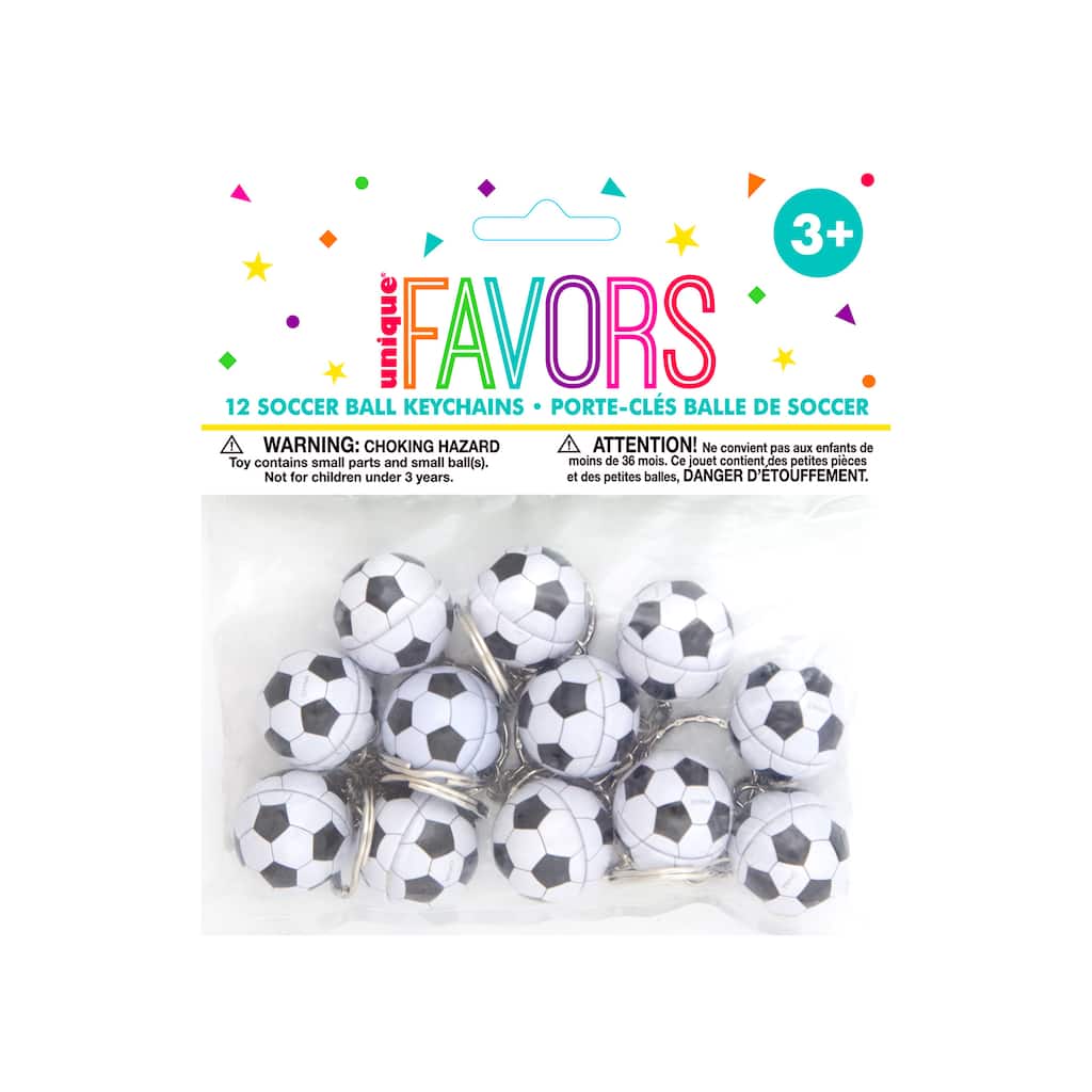 Toy Prize Gift Plastic Soccer Ball Whistle Keychains 2.5 Inches Pack of 16 Fun by Kidsco for Kids Great Party Favors Bag Stuffers Assorted Colors Sports Ball Designed Keychain 